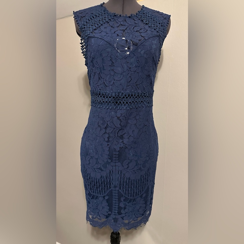 NWOT. SWDress Navy Blue Lace Bodycon Dress XL